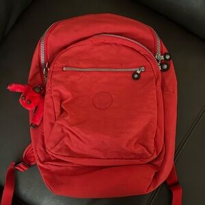 Kipling backpack, medium coral, fits 14” laptop